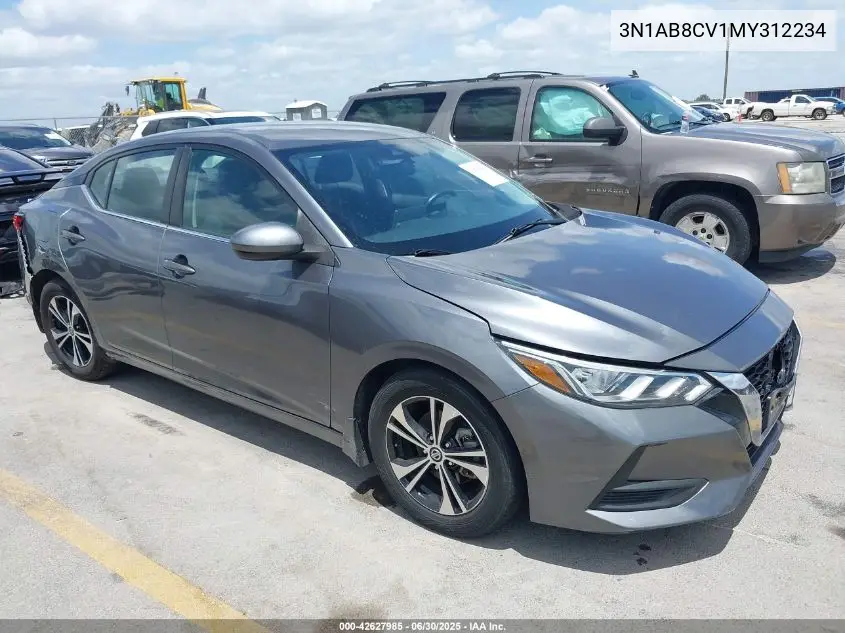 3n1ab8cv1my312234 3N1AB8CV1MY312234 2021 Nissan Sentra Sv Xtronic Cvt