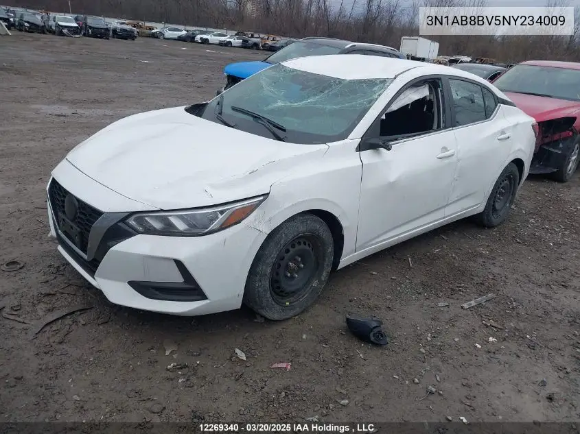 2022 Nissan Sentra S/S Plus VIN: 3N1AB8BV5NY234009 Lot: 12269340X