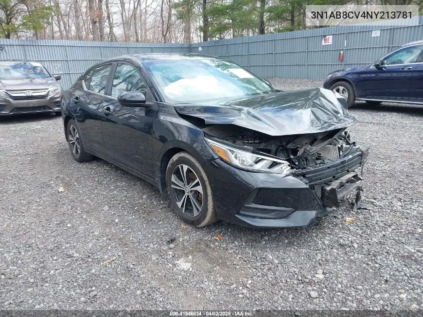 2022 Nissan Sentra Sv Xtronic Cvt VIN: 3N1AB8CV4NY213781 Lot: 41946834