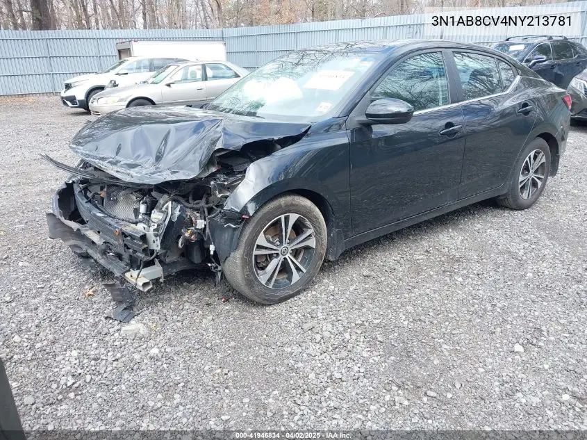 2022 Nissan Sentra Sv Xtronic Cvt VIN: 3N1AB8CV4NY213781 Lot: 41946834