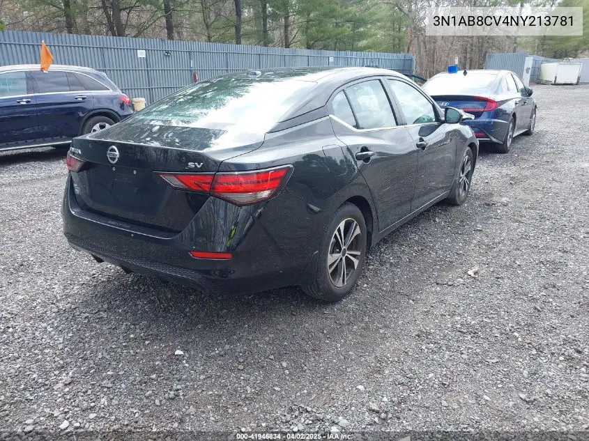 2022 Nissan Sentra Sv Xtronic Cvt VIN: 3N1AB8CV4NY213781 Lot: 41946834