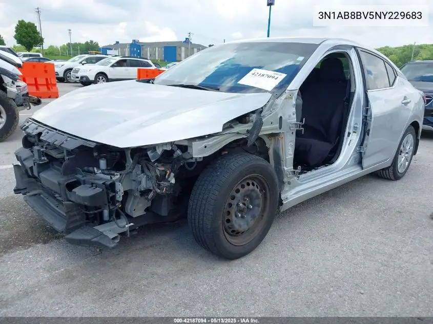 2022 Nissan Sentra S Xtronic Cvt VIN: 3N1AB8BV5NY229683 Lot: 42187094