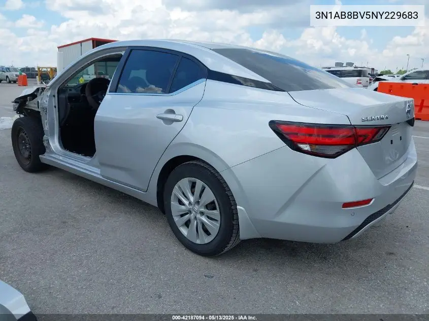 2022 Nissan Sentra S Xtronic Cvt VIN: 3N1AB8BV5NY229683 Lot: 42187094