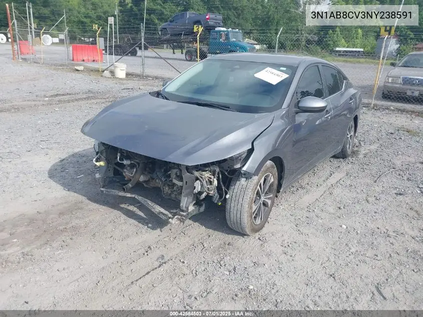 2022 Nissan Sentra Sv VIN: 3N1AB8CV3NY238591 Lot: 42584503