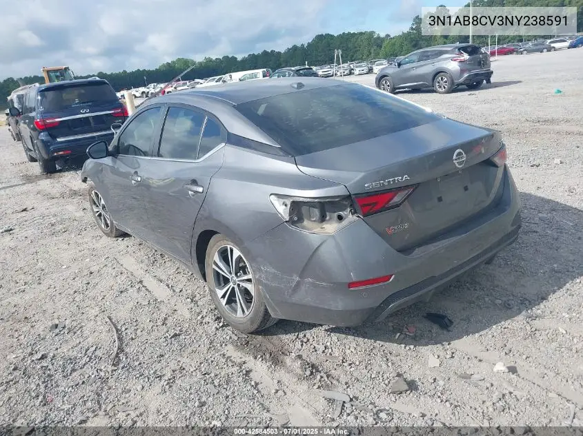 2022 Nissan Sentra Sv VIN: 3N1AB8CV3NY238591 Lot: 42584503