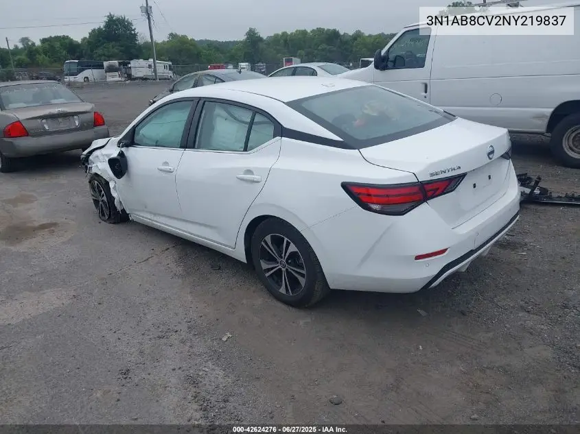 2022 Nissan Sentra Sv Xtronic Cvt VIN: 3N1AB8CV2NY219837 Lot: 42624276