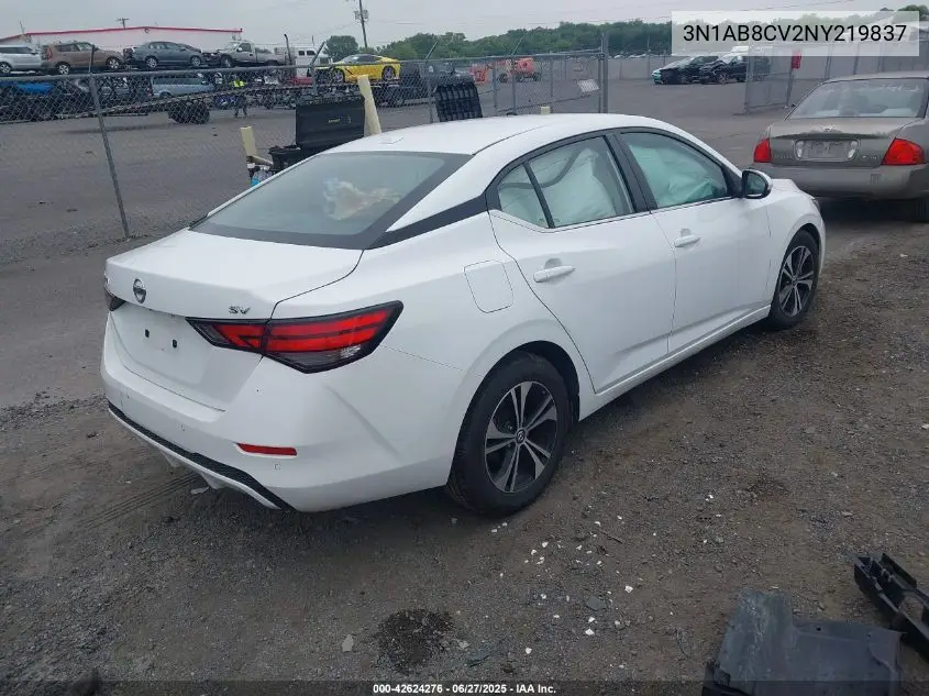 2022 Nissan Sentra Sv Xtronic Cvt VIN: 3N1AB8CV2NY219837 Lot: 42624276