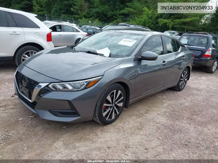 2022 Nissan Sentra Sv Xtronic Cvt VIN: 3N1AB8CV0NY204933 Lot: 42625857