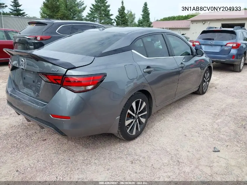 2022 Nissan Sentra Sv Xtronic Cvt VIN: 3N1AB8CV0NY204933 Lot: 42625857
