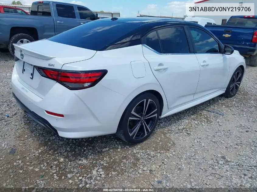 2022 Nissan Sentra Sr Xtronic Cvt VIN: 3N1AB8DV0NY219706 Lot: 42784759