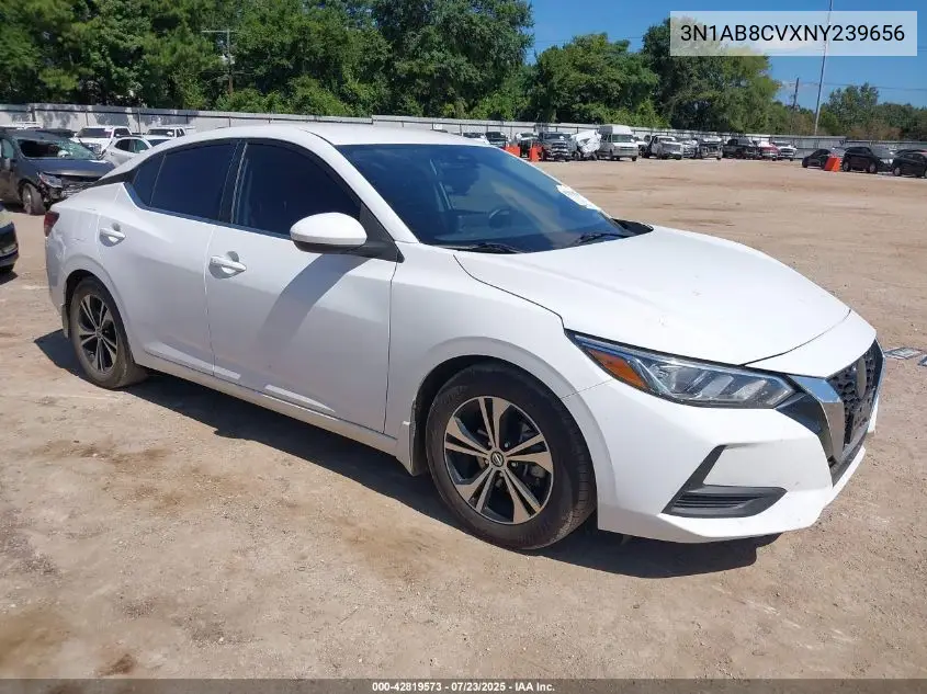 2022 Nissan Sentra Sv Xtronic Cvt VIN: 3N1AB8CVXNY239656 Lot: 42819573