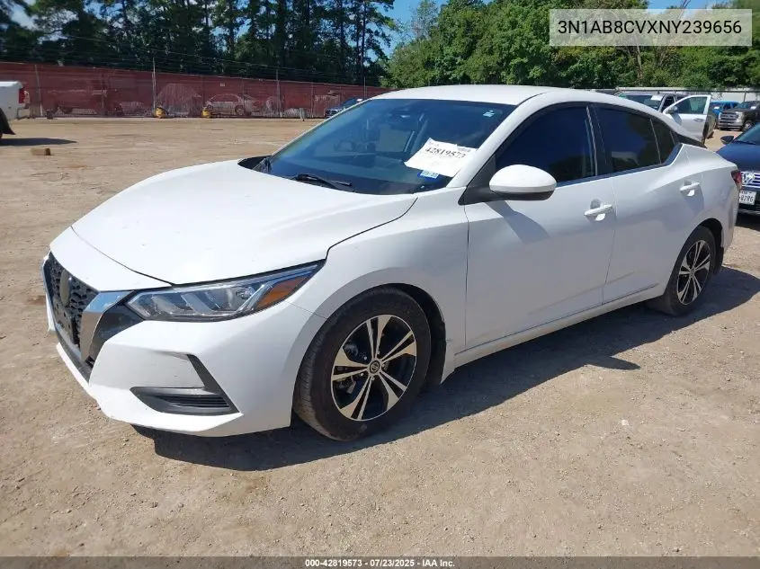 2022 Nissan Sentra Sv Xtronic Cvt VIN: 3N1AB8CVXNY239656 Lot: 42819573