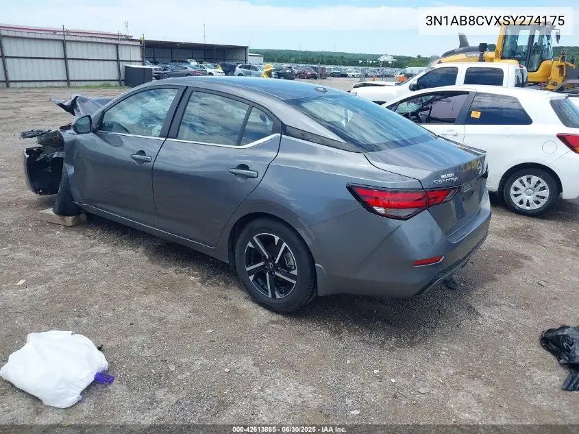 2025 Nissan Sentra Sv VIN: 3N1AB8CVXSY274175 Lot: 42613885