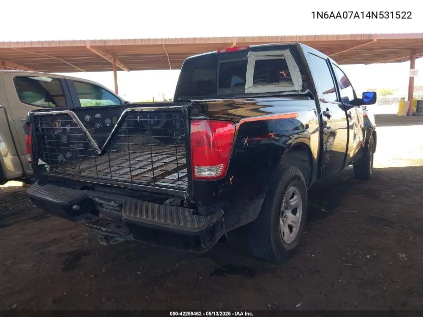 2004 Nissan Titan Xe VIN: 1N6AA07A14N531522 Lot: 42259462