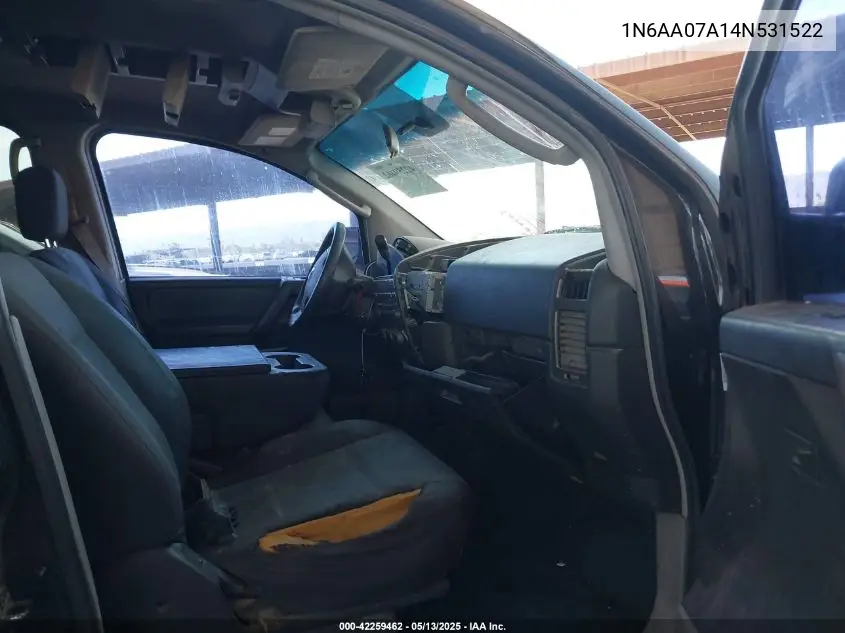 2004 Nissan Titan Xe VIN: 1N6AA07A14N531522 Lot: 42259462