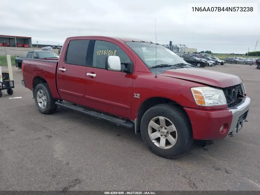 2004 Nissan Titan Le VIN: 1N6AA07B44N573238 Lot: 42581808