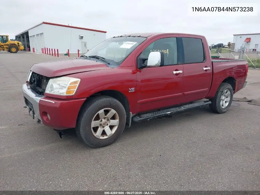 2004 Nissan Titan Le VIN: 1N6AA07B44N573238 Lot: 42581808