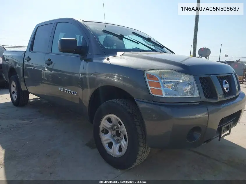 2005 Nissan Titan Xe VIN: 1N6AA07A05N508637 Lot: 42235504