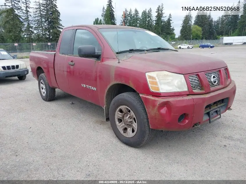 2005 Nissan Titan Xe VIN: 1N6AA06B25N520668 Lot: 42249699