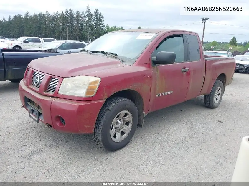 2005 Nissan Titan Xe VIN: 1N6AA06B25N520668 Lot: 42249699