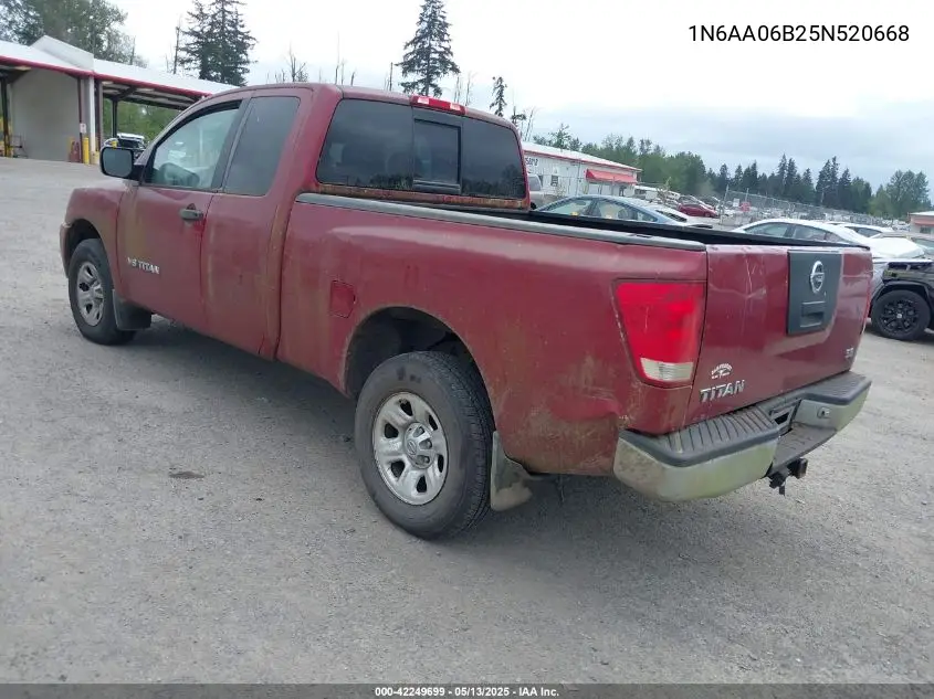 2005 Nissan Titan Xe VIN: 1N6AA06B25N520668 Lot: 42249699