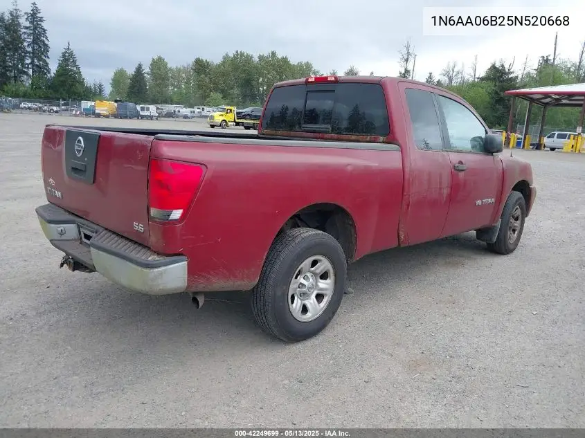 2005 Nissan Titan Xe VIN: 1N6AA06B25N520668 Lot: 42249699