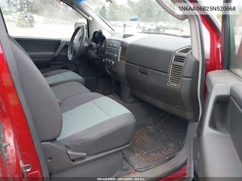2005 Nissan Titan Xe VIN: 1N6AA06B25N520668 Lot: 42249699