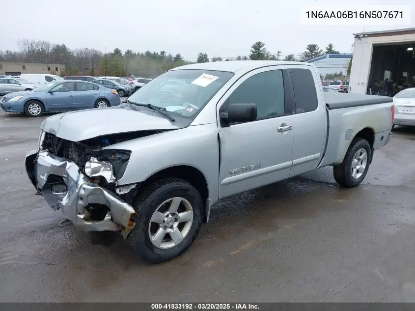 2006 Nissan Titan Se VIN: 1N6AA06B16N507671 Lot: 41833192
