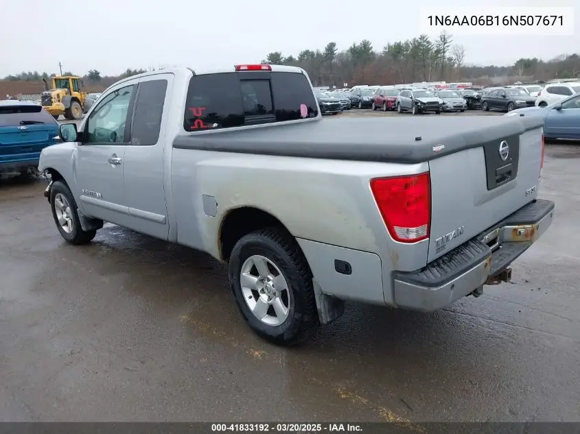 2006 Nissan Titan Se VIN: 1N6AA06B16N507671 Lot: 41833192