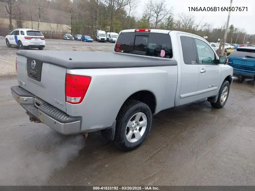 2006 Nissan Titan Se VIN: 1N6AA06B16N507671 Lot: 41833192