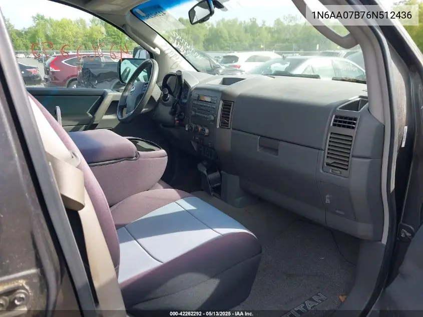 2006 Nissan Titan Se VIN: 1N6AA07B76N512436 Lot: 42262292