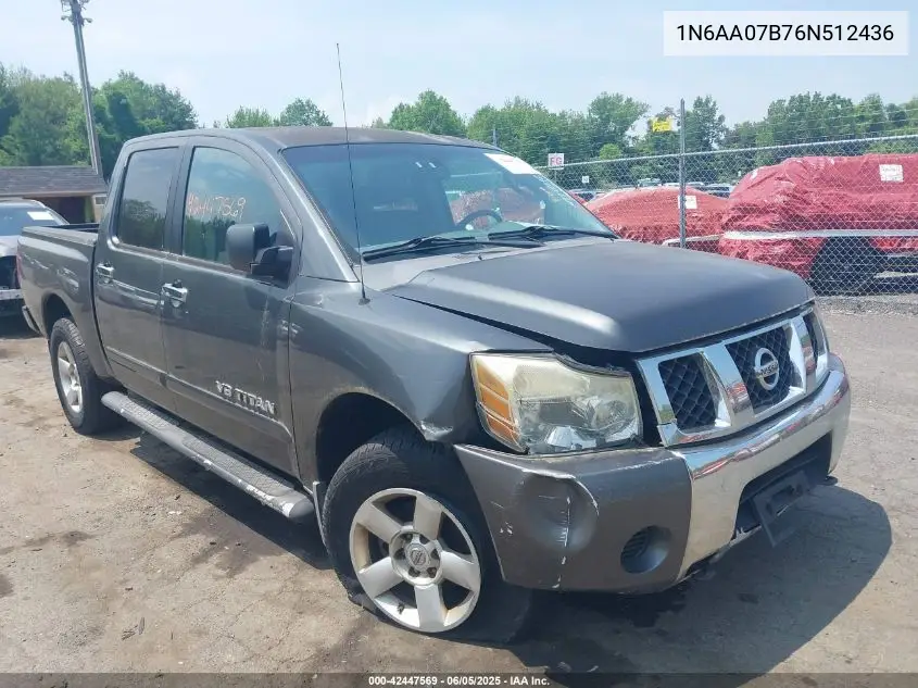 1n6aa07b76n512436 1N6AA07B76N512436 2006 Nissan Titan Se