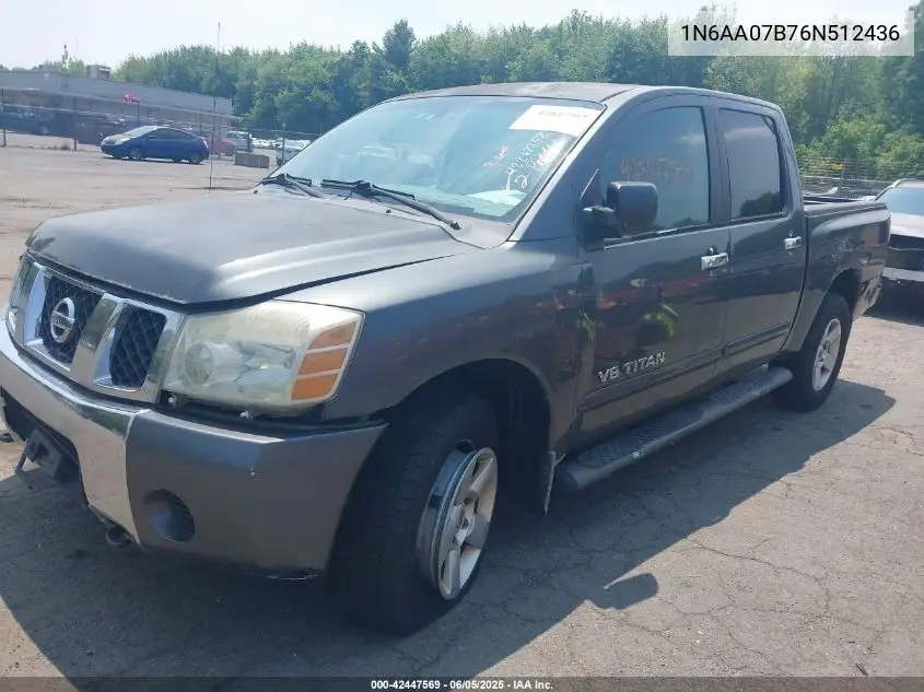 1n6aa07b76n512436 1N6AA07B76N512436 2006 Nissan Titan Se