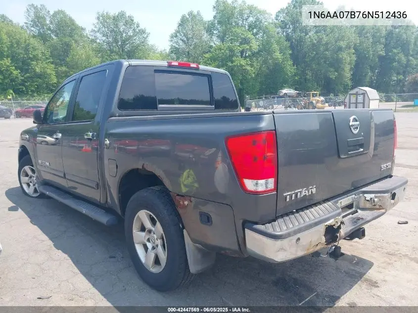 1n6aa07b76n512436 1N6AA07B76N512436 2006 Nissan Titan Se