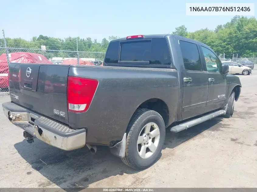 1n6aa07b76n512436 1N6AA07B76N512436 2006 Nissan Titan Se