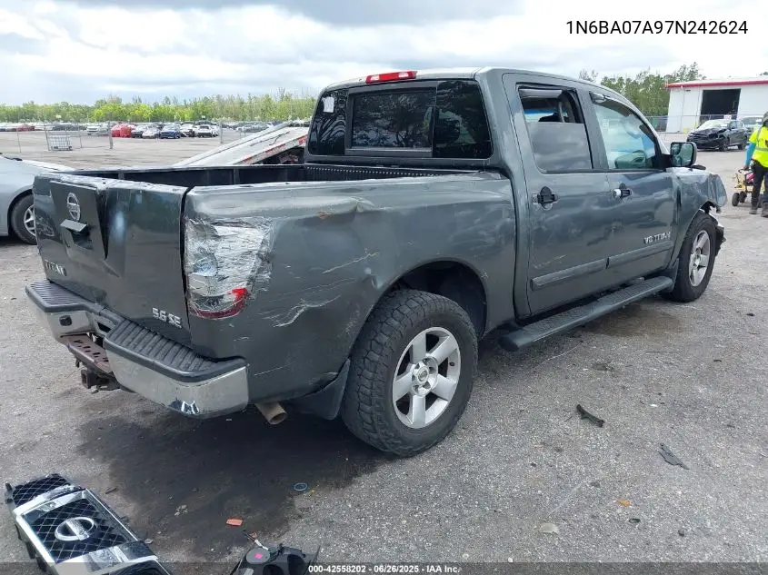 2007 Nissan Titan Se VIN: 1N6BA07A97N242624 Lot: 42558202