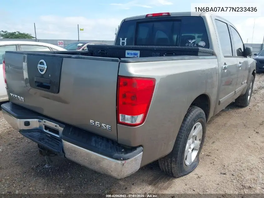 2007 Nissan Titan Xe/Se/Le VIN: 1N6BA07A77N233436 Lot: 42562943