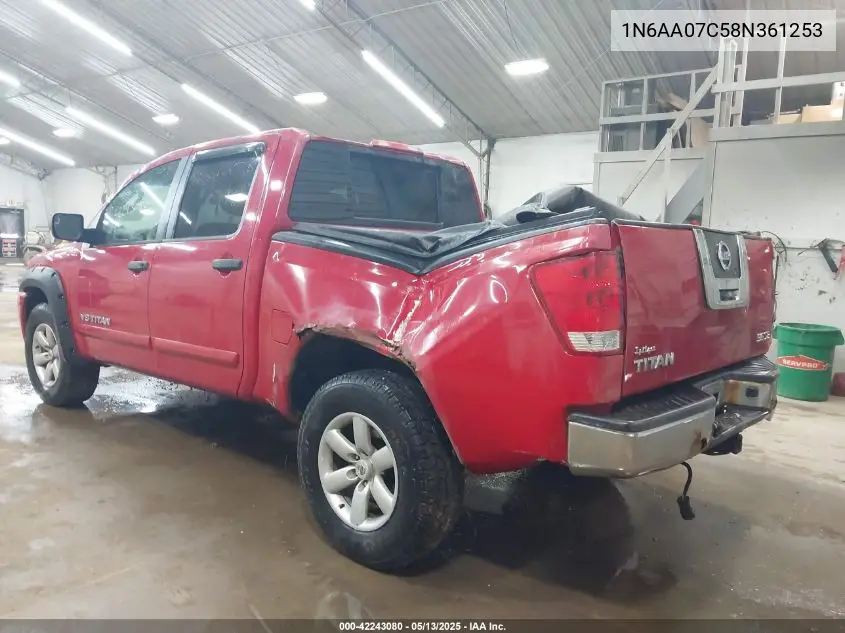 1n6aa07c58n361253 1N6AA07C58N361253 2008 Nissan Titan Le/Pro-4X/Se/Xe
