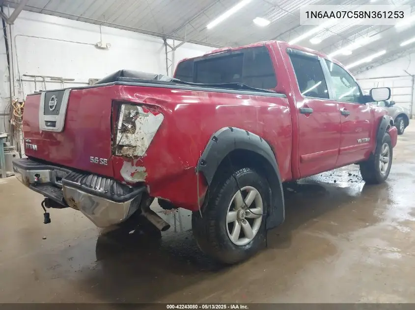 1n6aa07c58n361253 1N6AA07C58N361253 2008 Nissan Titan Le/Pro-4X/Se/Xe