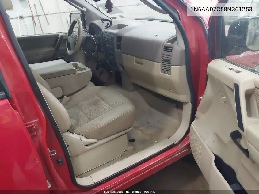 1n6aa07c58n361253 1N6AA07C58N361253 2008 Nissan Titan Le/Pro-4X/Se/Xe