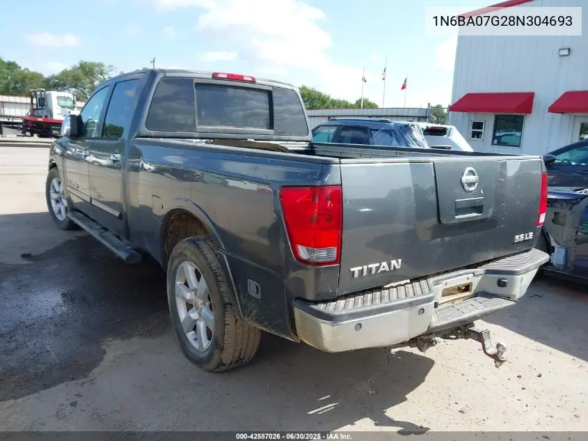 1N6BA07G28N304693 2008 Nissan Titan Le