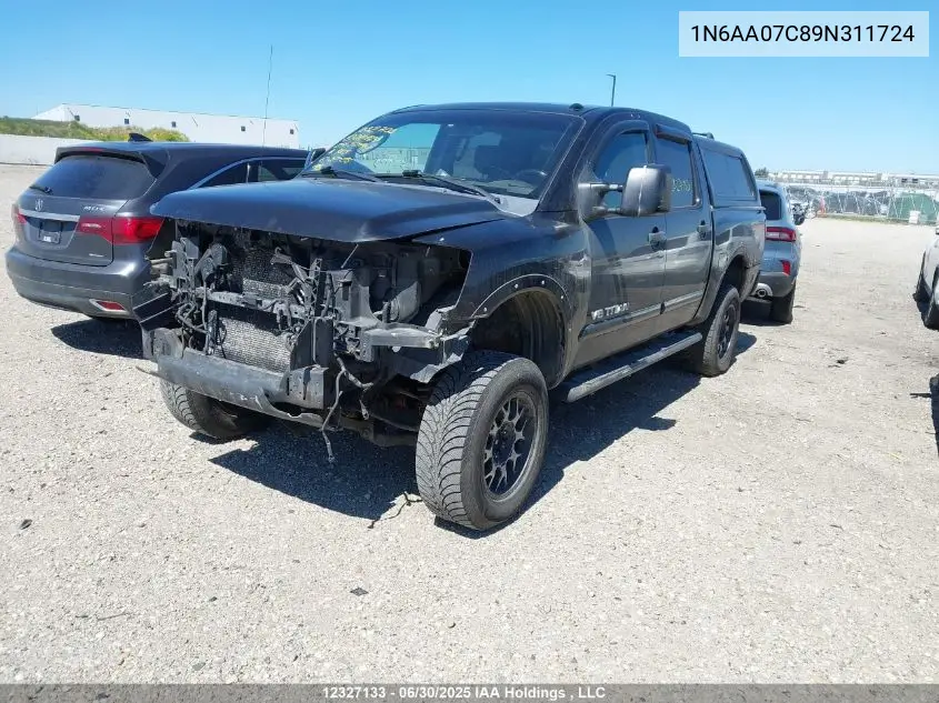 2009 Nissan Titan Xe VIN: 1N6AA07C89N311724 Lot: 12327133X
