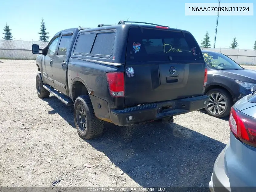 2009 Nissan Titan Xe VIN: 1N6AA07C89N311724 Lot: 12327133X