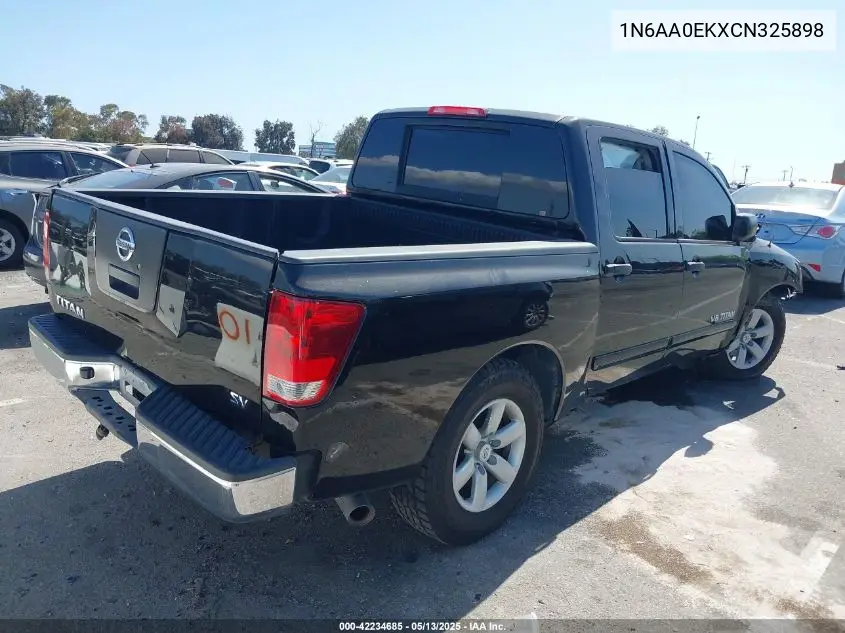 2012 Nissan Titan Sv VIN: 1N6AA0EKXCN325898 Lot: 42234685