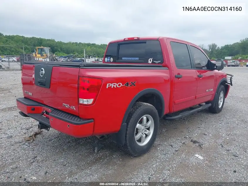 1n6aa0ec0cn314160 1N6AA0EC0CN314160 2012 Nissan Titan Pro-4X