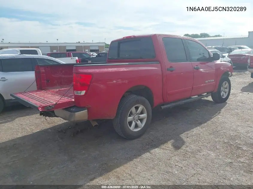 2012 Nissan Titan Sv VIN: 1N6AA0EJ5CN320289 Lot: 42628850