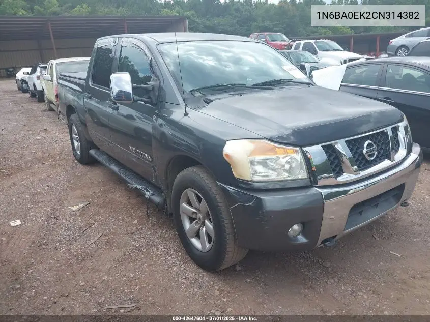 2012 Nissan Titan Sv VIN: 1N6BA0EK2CN314382 Lot: 42647604