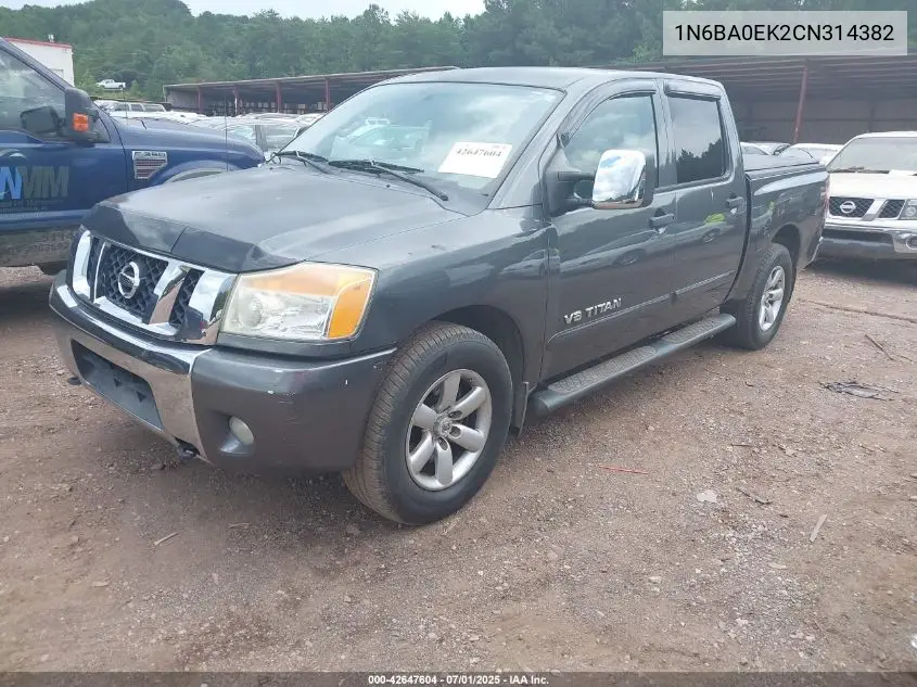 2012 Nissan Titan Sv VIN: 1N6BA0EK2CN314382 Lot: 42647604