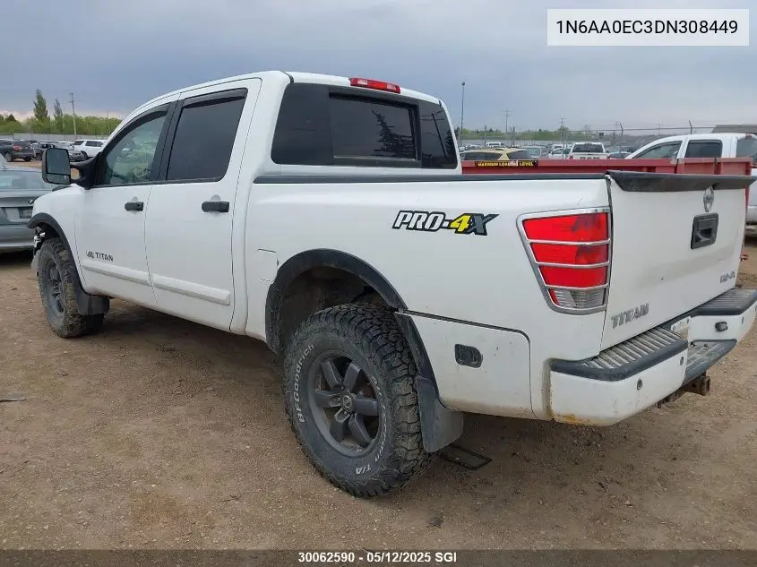 2013 Nissan Titan S/Sv/Sl/Pro-4X VIN: 1N6AA0EC3DN308449 Lot: 30062590