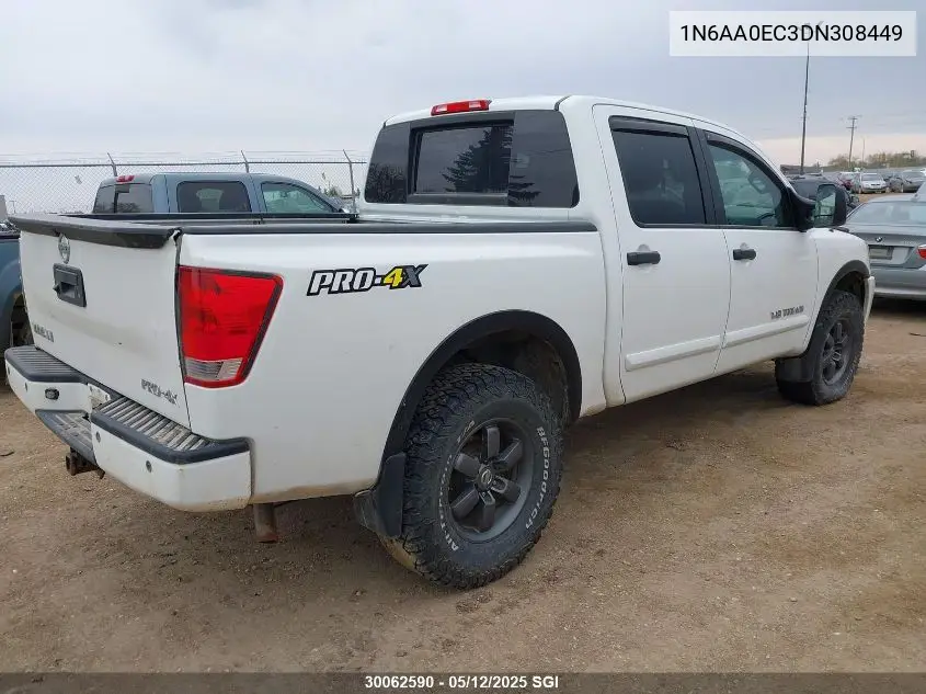 2013 Nissan Titan S/Sv/Sl/Pro-4X VIN: 1N6AA0EC3DN308449 Lot: 30062590